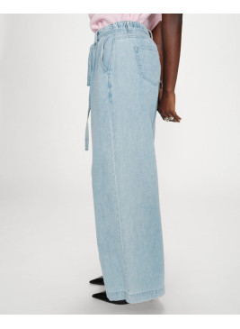 Pantalón ancho azul Pompon de mujer