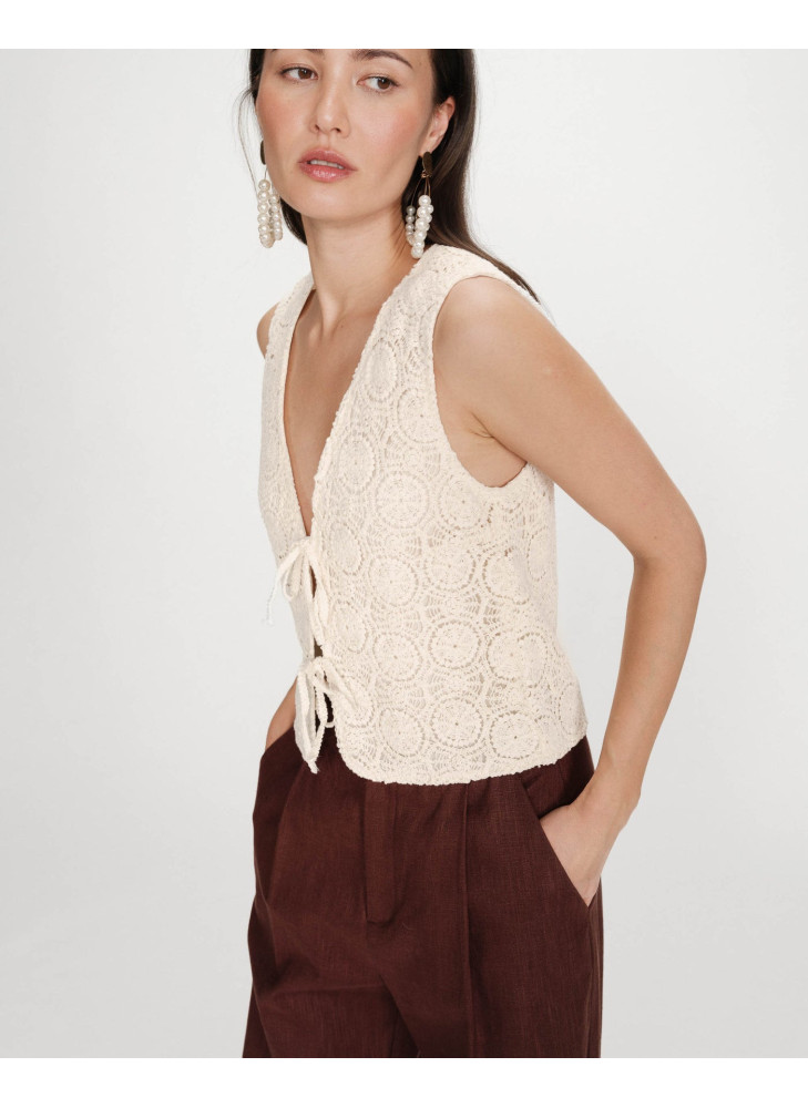 Chaleco de crochet  crudo VONY