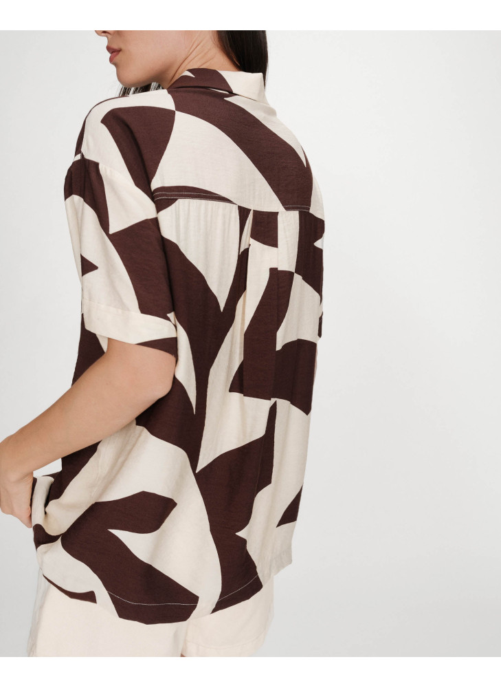 Camisa Veil chocolate de manga corta