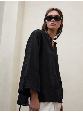 Camisa ECOALF JENA negra de lino