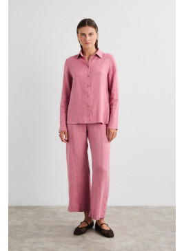 Camisa Mus&Bombon  Aurora rosa oscuro de lino