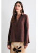 Camisa Mus&Bombon marrón de lino Aurora