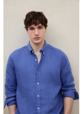 Camisa ECOALF MALIBU  azul Pacific blue de hombre de lino