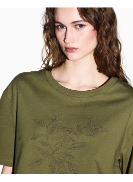 Camiseta Armani Exchange cropped verde XW002298