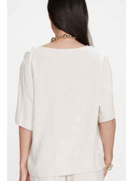 Top con cuello pico Violon  de manga corta de mujer