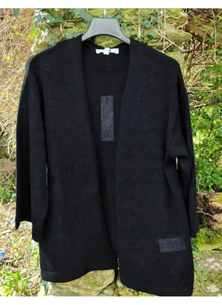 Chaqueta de punto negra de mujer