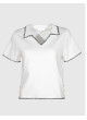Polo  blanco de mujer con vivo P1