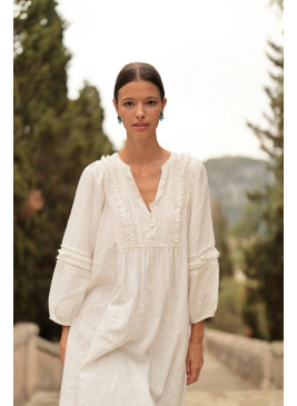 Vestido blanco de algodón Maxi lheus SL101
