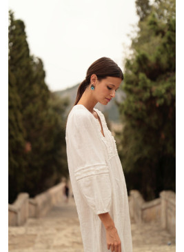 Vestido blanco de algodón Maxi lheus SL101