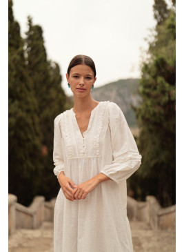Vestido blanco de algodón Maxi lheus SL101