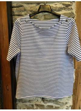 Camiseta de rayas azul de...