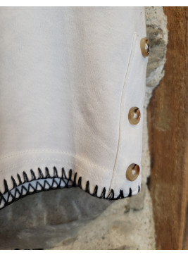 Polo  blanco de mujer con vivo P1