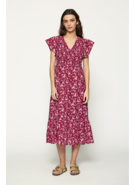 Vestido nido de abeja y flores