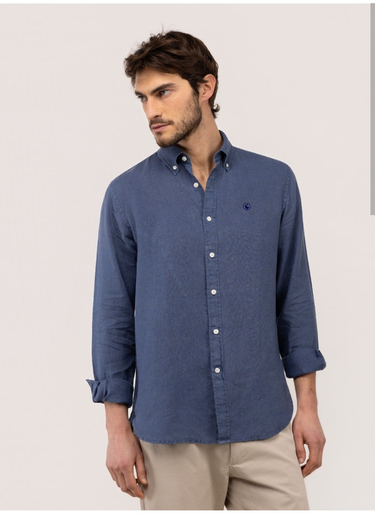Camisa EL GANSO de lino azul  260038 de hombre