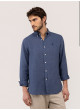Camisa EL GANSO de lino azul  260038 de hombre
