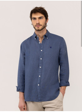 Camisa EL GANSO de lino azul  260038 de hombre