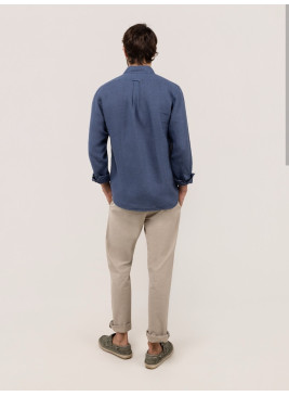 Camisa EL GANSO de lino azul  260038 de hombre