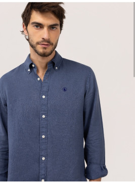 Camisa EL GANSO de lino azul  260038 de hombre
