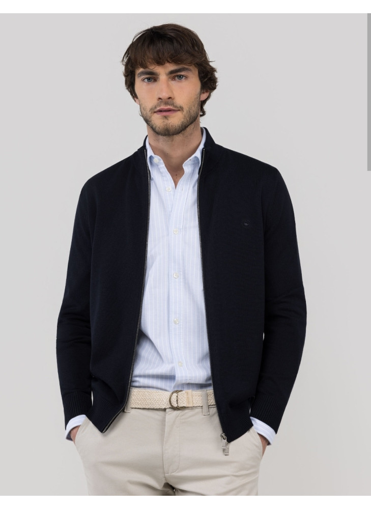 Cardigan El Ganso cremallera azul marino de hombre