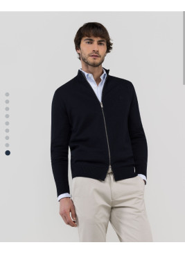Cardigan El Ganso cremallera azul marino de hombre