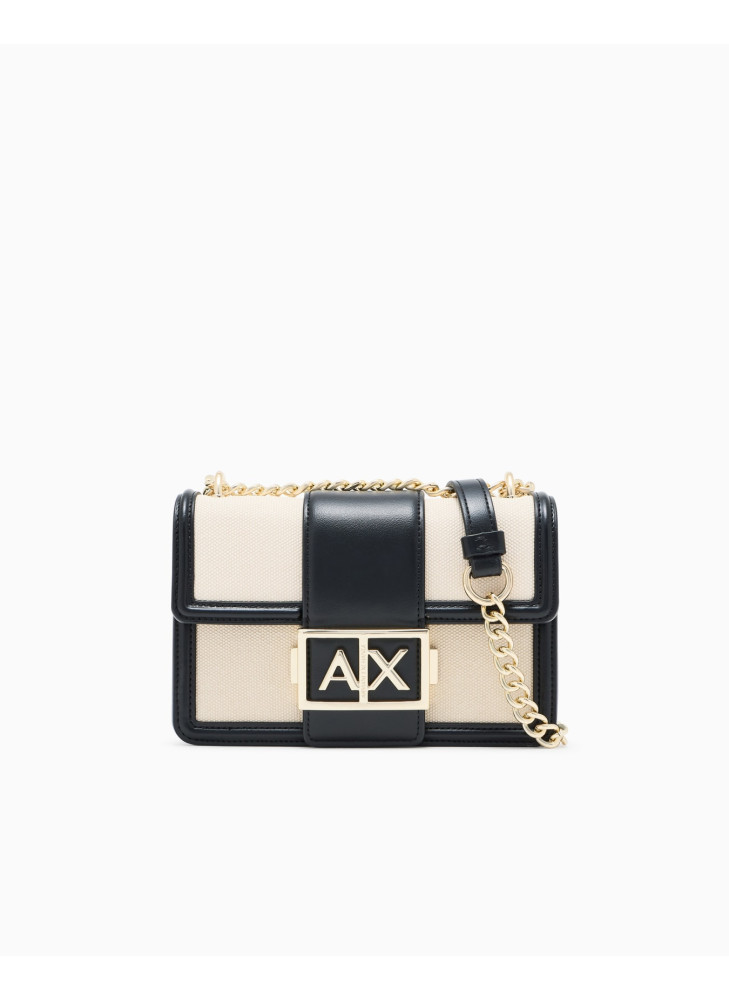 Bolso Armani Exchange mini crossbody XW000071 negro y crudo