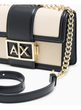 Bolso Armani Exchange mini crossbody XW000071 negro y crudo