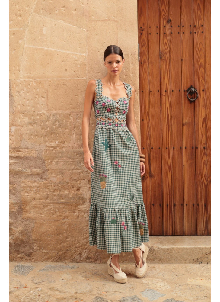 Vestido largo cactus Grace verde