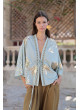 Chaqueta Kimono Palms con lentejuelas oro agua