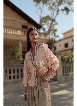 Chaqueta kimono palms oro