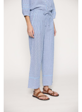 Pantalón de rayas azul