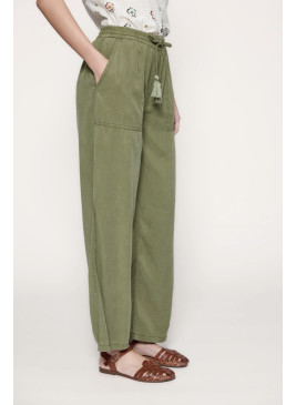 Pantalón verde de tencel de...