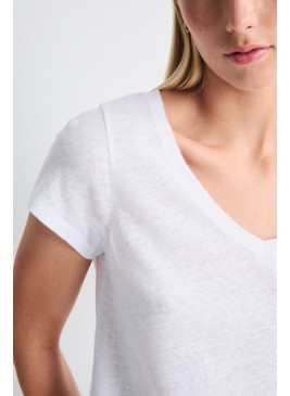 Camiseta blanca Mus&Bombon de pico Luzara de mujer