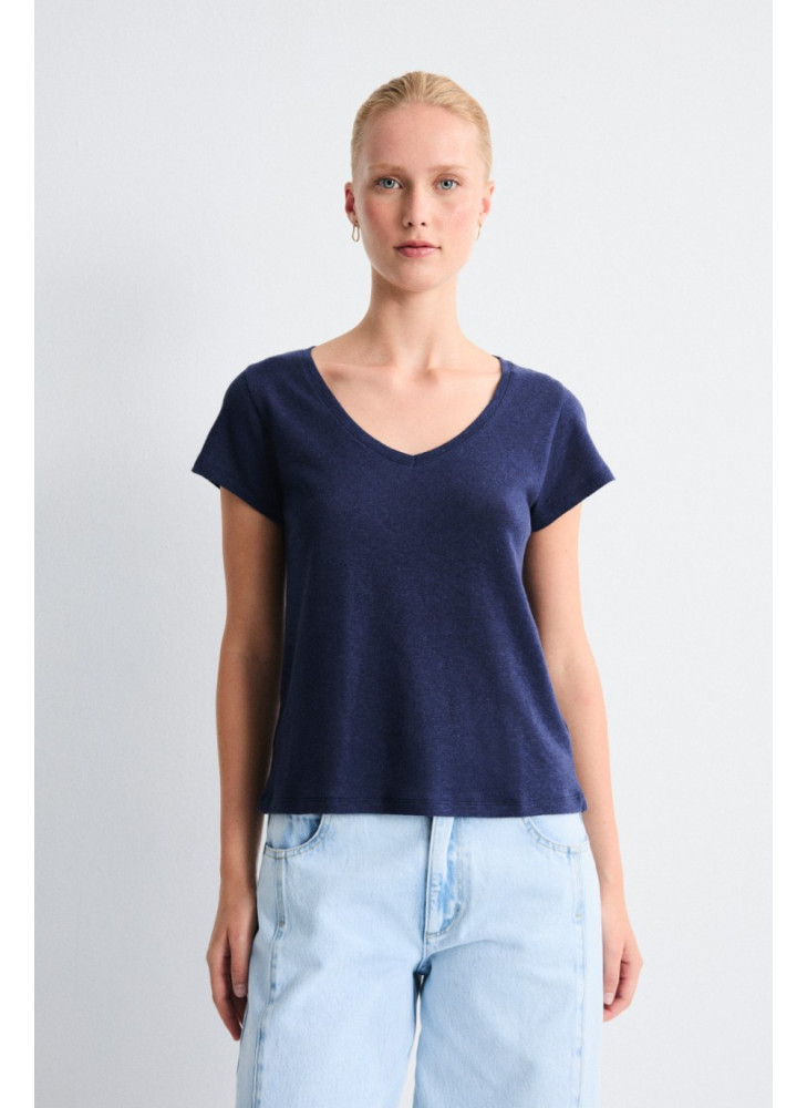 Camiseta azul de pico Mus&Bombon Luzara