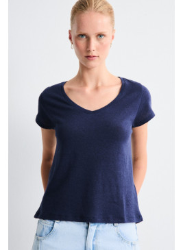 Camiseta azul de pico Mus&Bombon Luzara