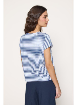 Camiseta de rayas azul de mujer R1