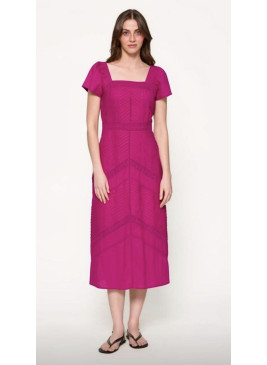 Vestido fucsia midi