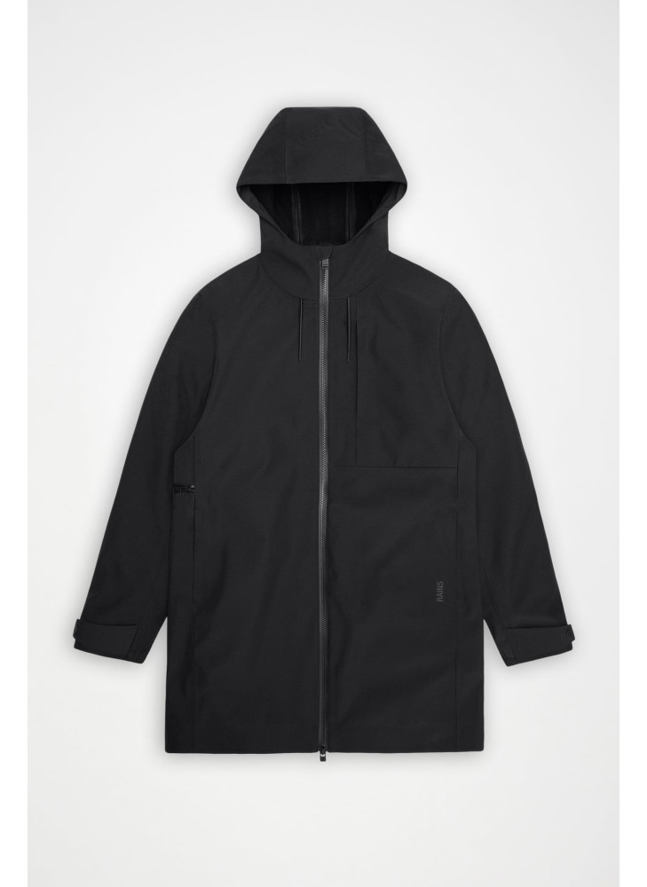 Rains Suva softshell long Jacket W3T2 black negra
