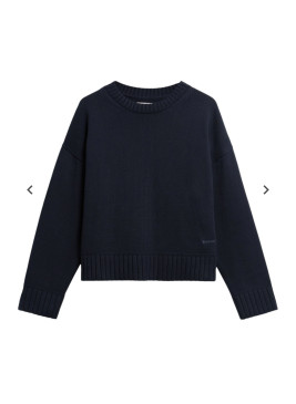 Barbour Harling Cotton knitted jumper navy azul marino de algodón