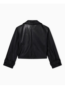 Cazadora Armani Exchange de piel negra XW002438 de mujer