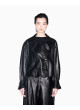 Cazadora Armani Exchange de piel negra XW002438 de mujer