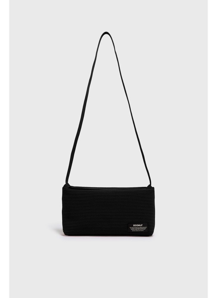 Bolso ECOALF TIKA BAGUETTE OTTO BLACK de color negro