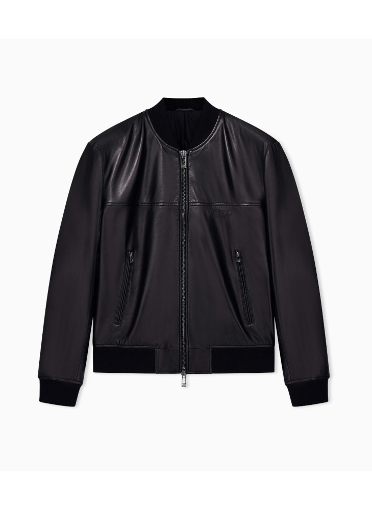 Cazadora Armani Exchange negra de piel de hombre XM003354