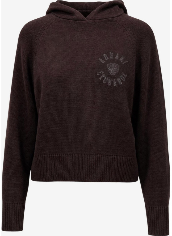 Jersey Armani Exchange marrón con capucha XW002879