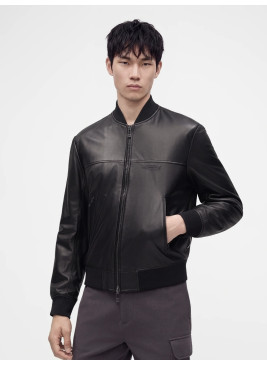 Cazadora Armani Exchange negra de piel de hombre XM003354