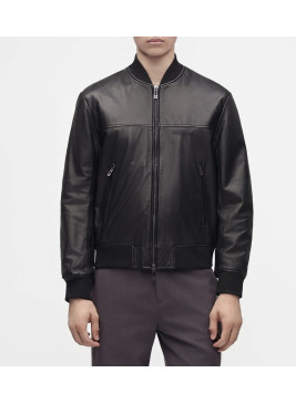 Cazadora Armani Exchange negra de piel de hombre XM003354