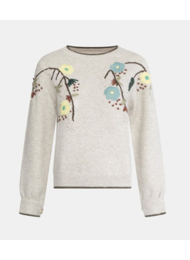 Jersey con flores bordadas B7