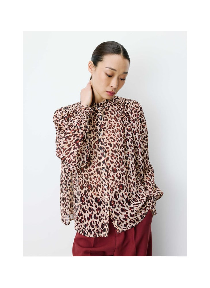 Camisa Almira con estampado de leopardo de mujer