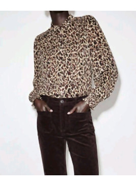 Camisa Almira con estampado de leopardo de mujer