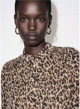 Camisa Almira con estampado de leopardo de mujer