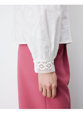 Camisa blanca Abigail de algodón de mujer
